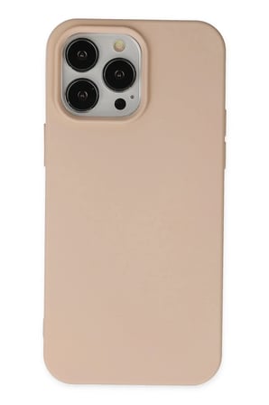 aklow akyoleticaret iPhone 14 Pro Kılıf Nano içi Kadife Silikon - Pudra