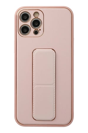 aklow akyoleticaret iPhone 12 Pro Kılıf Coco Deri Standlı Kapak - Pembe