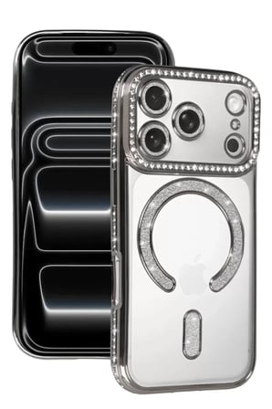 aklow akyoleticaret iPhone 17 Pro Max Joke Simli Magneticsafe Kılıf - Gümüş