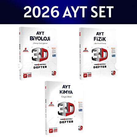 2026 AYT Fen Bilimleri Video Ders Notları Seti 3D Yayınları