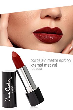 Pierre Cardin Porcelain Matte Edition Lipstick - Red Coral - 212