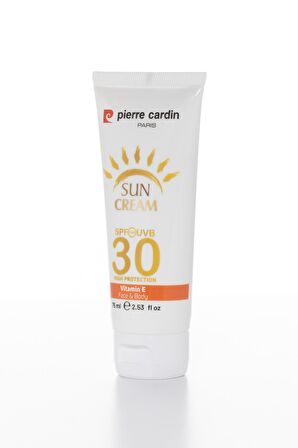 Pierre Cardin Sun Cream 30 Faktör Nemlendirici Tüm Cilt Tipleri İçin Renksiz Yüz Güneş Koruyucu Krem 75 ml