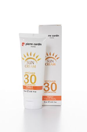 Pierre Cardin Sun Cream 30 Faktör Nemlendirici Tüm Cilt Tipleri İçin Renksiz Yüz Güneş Koruyucu Krem 75 ml