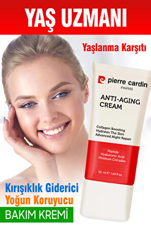 Pierre Cardin Yoğun Yaşlanma Karşıtı Kırışıklık Giderici Yoğun Koruyuculu Günlük Bakım Kremi 50 ml