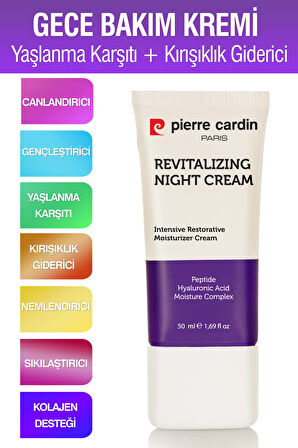 Pierre Cardin Gençleştirici, Yaşlanma Karşıtı Ve Kırışıklık Giderici Nemlendiricili  Yoğun Gece Bakım Kremi 50 ml