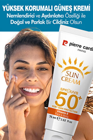 Pierre Cardin SPF 50 Leke Karşıtı Yüksek Koruyucu Yüz Güneş Kremi 75 ML Normal Ve Kuru Ciltler İçin