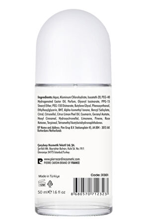 Pierre Cardin Roll-on Kadın Deodorant Ter Kokusu Önleyici Leke Bırakmayan 48 Saat Anti-perspirant Koruma-Rythm Of Life-Hayatın Ritmi-50 ml