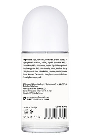 Pierre Cardin Roll-on Kadın Deodorant Ter Kokusu Önleyici Leke Bırakmayan 48 Saat Anti-perspirant Koruma – Pure Aura Saf Aura 50 ml