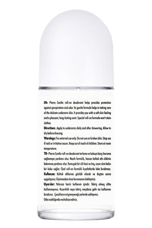 Pierre Cardin Roll-on Kadın Deodorant Ter Kokusu Önleyici Leke Bırakmayan 48 Saat Anti-perspirant Koruma-White Silky-Beyaz ipeksi-50 ml
