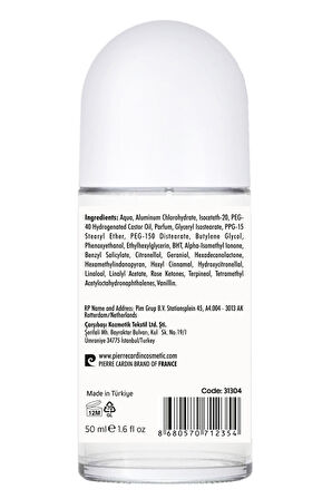 Pierre Cardin Roll-on Kadın Deodorant Ter Kokusu Önleyici Leke Bırakmayan 48 Saat Anti-perspirant Koruma – Soft Breeze Yumuşak Esinti 50 ml