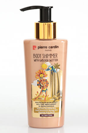 Pierre Cardin Body Shimmer With Golden Glitter-Altın Işıltılı Vücut Parlatıcısı-125 ml