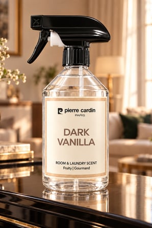 Pierre Cardin Room & Laundry Scent Spray Dark Vanilla 500 ml - Sıcak & Tatlı Vanilya Oda ve Çamaşır Kokusu Spreyi