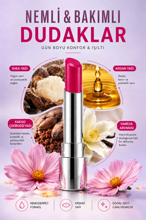 Pierre Cardin Sheer Glow Lipstick - Parlak Bitişli Nemlendirici Ruj - Electric Fuschia - 008