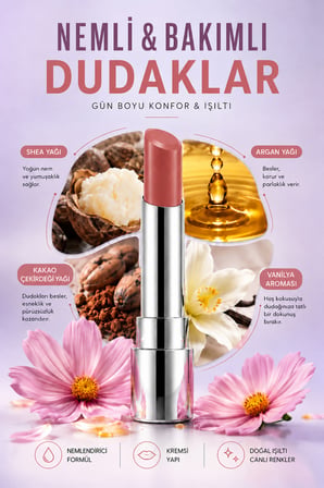 Pierre Cardin Sheer Glow Lipstick - Parlak Bitişli Nemlendirici Ruj - Clean Girl - 009