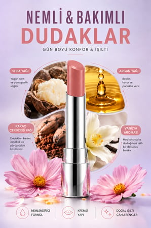 Pierre Cardin Sheer Glow Lipstick - Parlak Bitişli Nemlendirici Ruj - Tulip - 010
