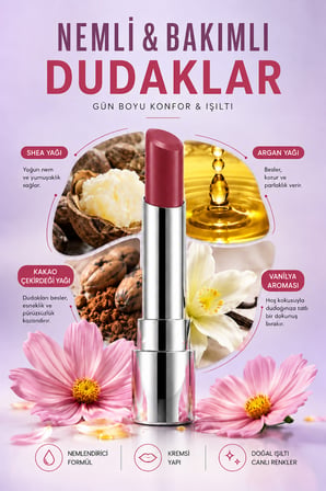 Pierre Cardin Sheer Glow Lipstick - Parlak Bitişli Nemlendirici Ruj - Fall in Love - 012