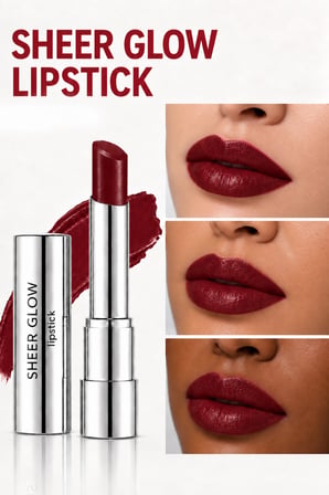 Pierre Cardin Sheer Glow Lipstick - Parlak Bitişli Nemlendirici Ruj - Bourdeux - 015