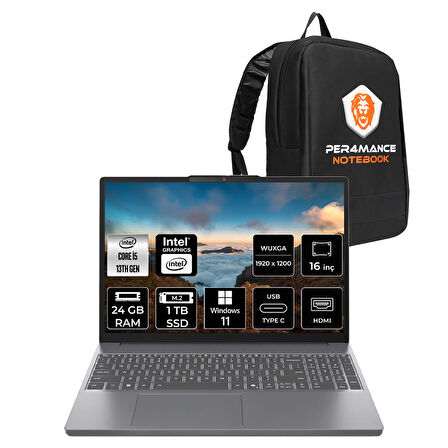 Lenovo IdeaPad Slim 3 i5 13420H 24GB DDR5 1TB SSD 16'' IPS WUXGA W11H Dizüstü & PER4 ÇANTA