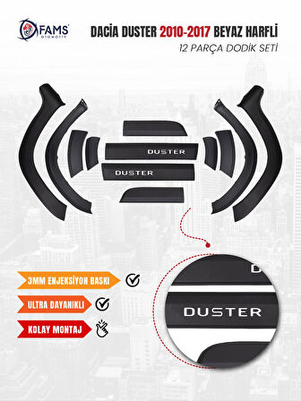 Dacia Duster 2010-2017 Uyumlu Dodik Seti 12 Parça (Beyaz Harfli)