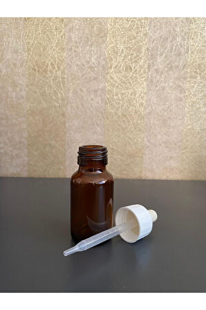 30ml kahverengi cam ecza şişesi plastik damlalıklı çubuklu, 12 adet, ecza şişesi, cam şişe, amber şişe,kozmetik şişe
