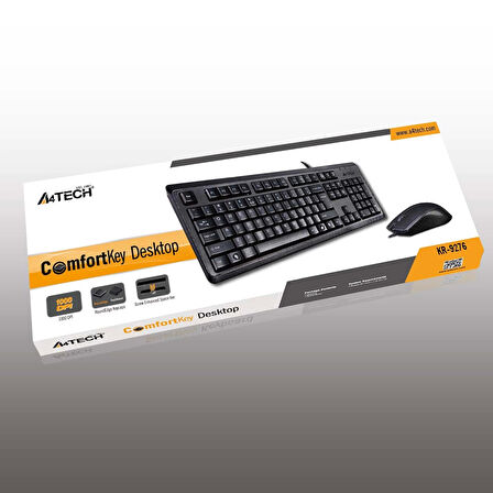 TEKNOTEG - A4 TECH KR-9276 Q USB STANDART KLAVYE+OPTİK MOUSE