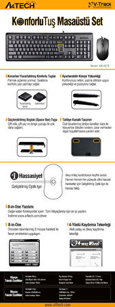 TEKNOTEG - A4 TECH KR-9276 Q USB STANDART KLAVYE+OPTİK MOUSE