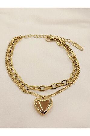 luxury Steel Gold renk kalpli çelik bileklik