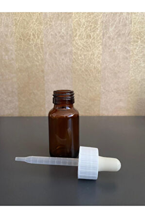 20ml kahverengi cam ecza şişesi plastik damlalıklı çubuklu, 12 adet, ecza şişesi, cam şişe, amber şişe,kozmetik şişe