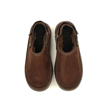 Canberra Kışlık Kadın Ayarlanabilir Kürk Detaylı Yüksek Taban Slipper