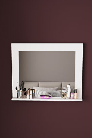 DF06102 Raflı Dekoratif Duvar Aynası Makyaj Aynası