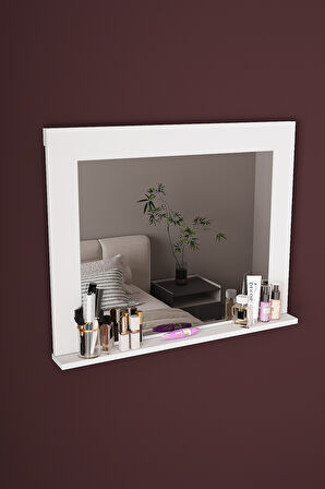 DF06102 Raflı Dekoratif Duvar Aynası Makyaj Aynası