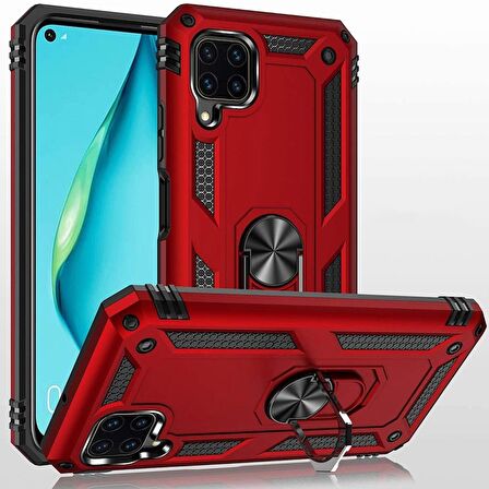 Gpack Huawei P40 Lite Kılıf Tank Koruma Vega Standlı Yüzüklü Mıknatıslı