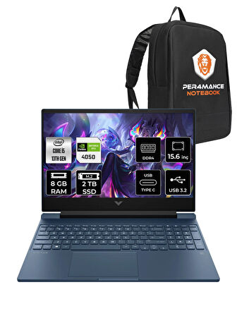 HP Victus 15 i5 13500H 8GB 2TB SSD RTX4050/6GB 144Hz 15.6'' FHD FDOS Gaming Laptop & PER4 ÇANTA