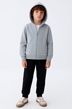 Kapüşonlu Fermuarlı Çift Cepli Unisex Eşofman Takımı