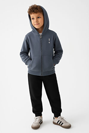 Kapüşonlu Fermuarlı Çift Cepli Unisex Eşofman Takımı