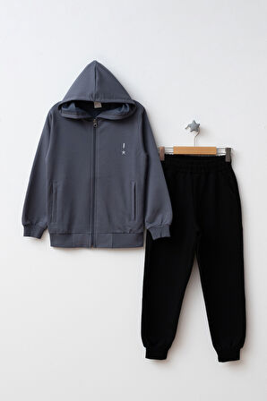 Kapüşonlu Fermuarlı Çift Cepli Unisex Eşofman Takımı