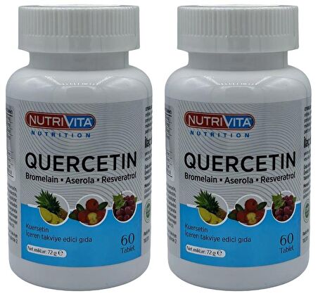 Quercetin 2x60 Tablet Bromelain Aserola Resveratrol Kuersetin