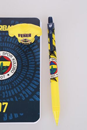 LİSANSLI FENERBAHÇE BLOKNOT,UÇLU KALEM 0.7 MM VE FORMA TASARIM SİLGİ SETİ