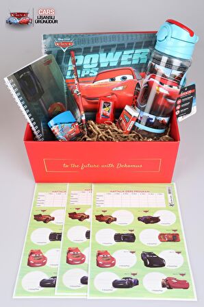 LİSANSLI CARS GIFT BOX 11 PARÇA İLKOKUL ÇANTASI,KALEM ÇANTASI,500 ML MATARA VE KIRTASİYE SETİ 