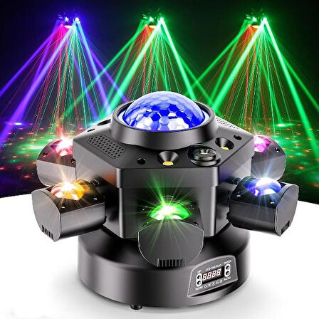 DJ PRO 6 BAŞLI CREE LED NEW EFEKTLİ 150 WATT LED STROBE LAZER ROBOT IŞIK