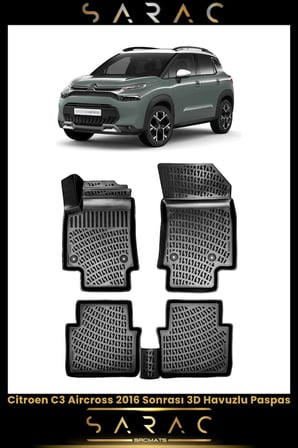 Citroen C3 Aircross 2018 Model Araca Özel 3d Havuzlu Paspas