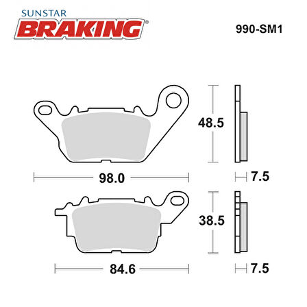 YARI METALİK ÖN FREN BALATASI / YAMAHA / N-MAX / 155cc / ÖN / 2015-2016-2017-2018-2019-2020-2021-2022-2023