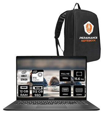 MSI Modern 15 F13MG i7 1355U 12GB 512GB SSD 15.6" FHD 60Hz FDOS Taşınabilir Bilgisayar & PER4 ÇANTA