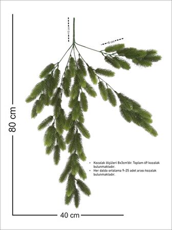 Sarkan Çam Kozalak Demet, Yapay, 69 Baş