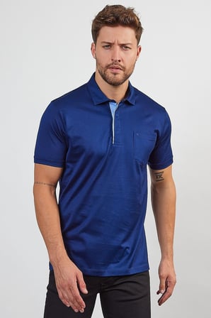 Erkek Basic Cepli Çıtçıtlı Dar Kahverengi Polo Yaka Tişört