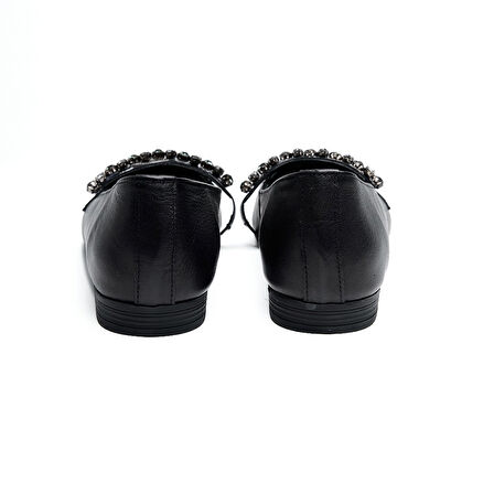 Hakiki Deri Taşlı Kadın Babet