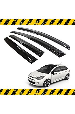 Citroen C3 Mügen Cam Rüzgarlığı Hb 2009 - 2016 Arası 4 Lü Set