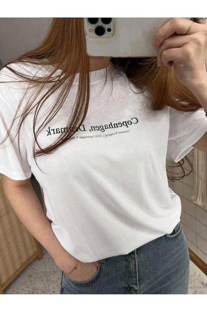 Unisex Copenhagen Denmark Baskılı Tasarım Tshirt