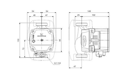 Grundfos Alpha1 L 25-60 130 Sirkülasyon Pompası