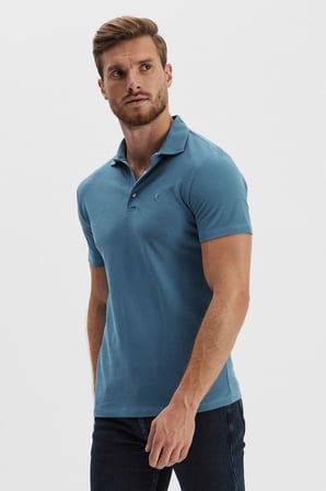 Erkek Basic Polo Yaka %100 Pamuk Düz Comfort Uzun Tişört